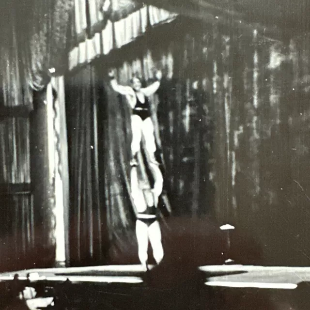 VINTAGE PHOTO 1940s Strongman Acrobats Circus Or Vaudeville ORIGINAL SNAPSHOT
