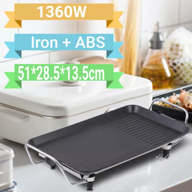 Electric Teppanyaki Table Grill Griddle Home Garden BBQ Hot Plate Barbecue