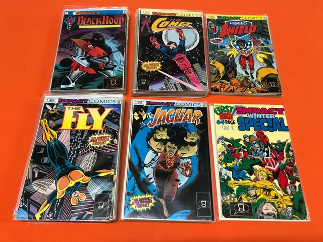 Huge 55 Issue Impact Comics Lot - The Fly Jaguar Black Hood Comet Shield Vf Runs