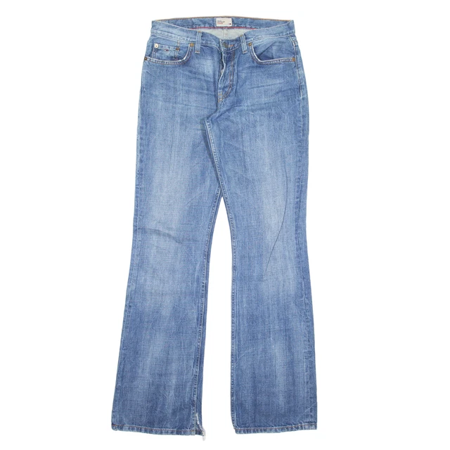 TOMMY HILFIGER Jeans Blu Denim Regolare Svagliato Pietra Lavaggio Donna W30 L34