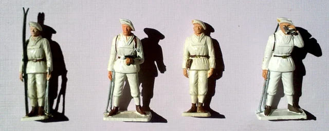 Figurine Soldat Starlux - Piétons Chasseurs Alpins WW2 - Plastique Peint - état D'occasion