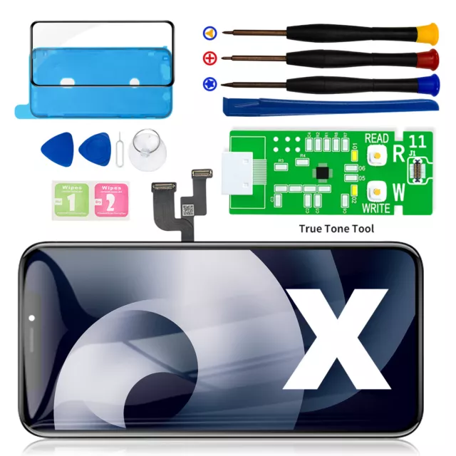 Display Für iPhone X XS XR 11 Pro Max LCD Bildschirm Ture Tone Reparatur Kit