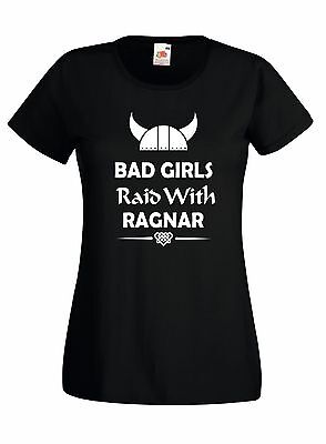 T-shirt Donna The Vikings J877 Bad Girl Raid With Ragnar Maglia SerieTV