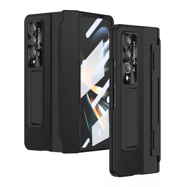 For Samsung Galaxy Z Fold 3 Shockproof Hinge Screen Protector Stand Black Case