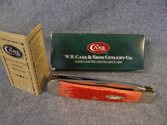Beautiful 2003 Vintage Case XX 6254 SS Trapper Pocket Knife Dark Red Bone BNIB!