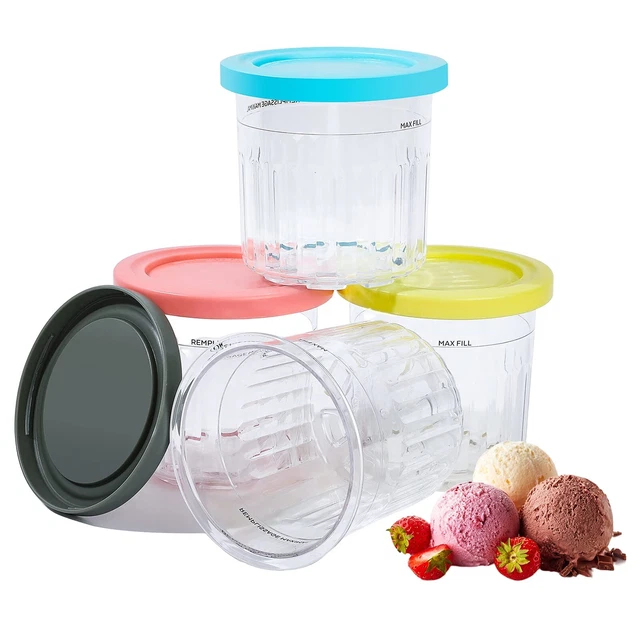 Pinte e coperchi Creami per - Confezione da 4 contenitori per gelato