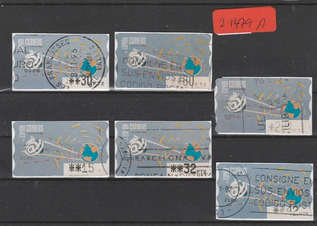 Spanien   Automatenmarken  gestempelt   6x  MiNr. 12,2