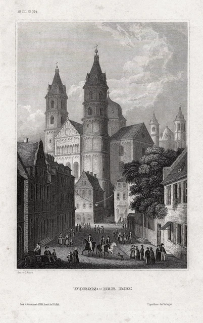 Worms Renania-Palatinato Palatino Duomo Chiesa Incisioni Acciaio Lungo Höfer