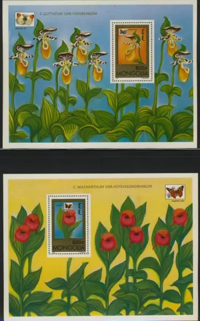 Mongolia 2278-9 MNH Flowers, Orchids, Butterflies