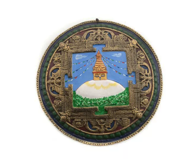 Mandala Mantra Tibetisch Aus Erde Und Papie Stupa Nach Yeux De Buddha Nepal 9529