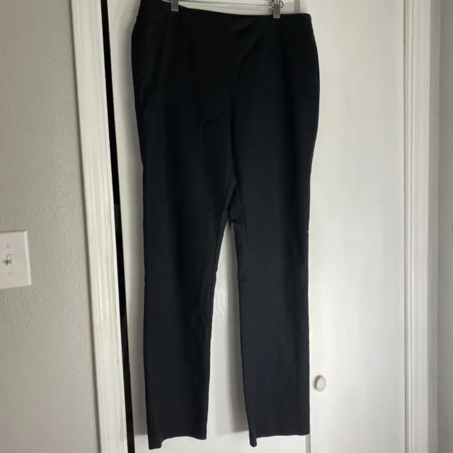 Chicos 1.5 Regular So Slimming Ponte Pants Size M 10 Black Stretch Ankle