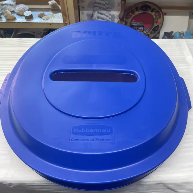 Box of 5, Blue Rubbermaid Brute, 32 Gallon, Round, Paper Recycling Can Lids NEW!