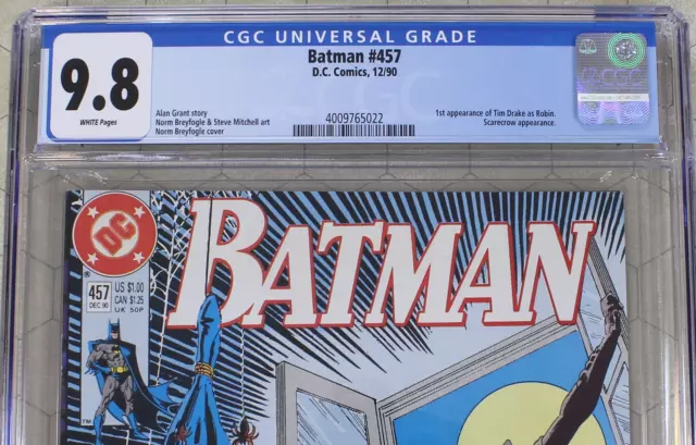 BATMAN #457 CGC 9.8 (1990) 1st app TIM DRAKE as ROBIN (DC Comics)! 2