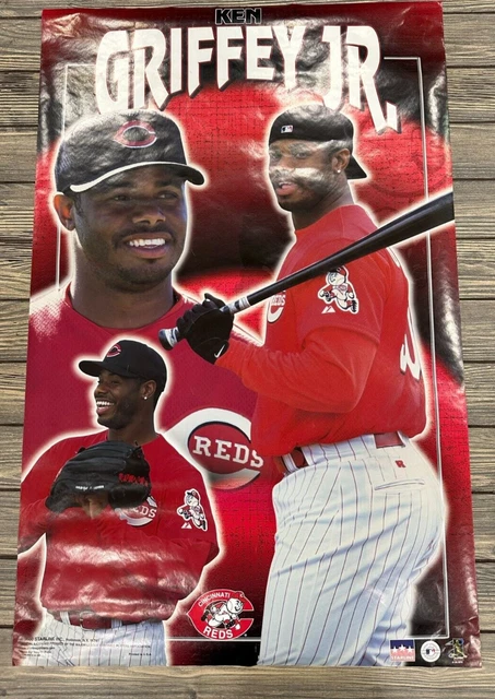 2000 Vintage Ken Griffey Jr. Starline Nike Mlb Poster Cincinnati Red Mlb