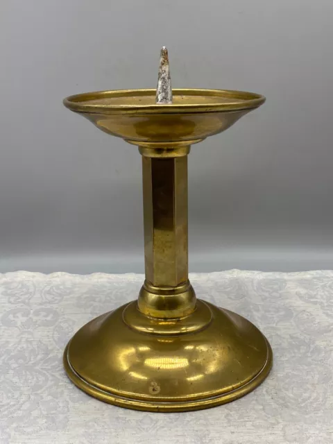 Sehr Grosser Antiker Kerzenleuchter Aus Kupfer Um 1900 2