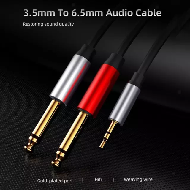 18 35mm Male Jack to 14 635mm Male Splitter Cable Lead Audio