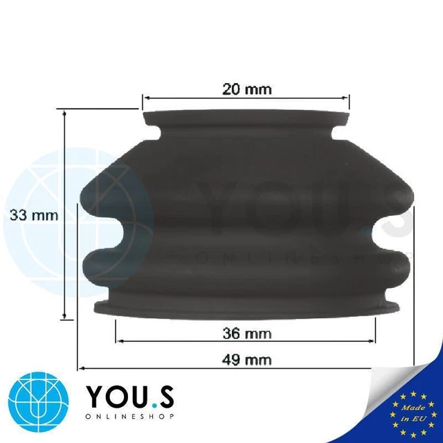2x Spurstangenkopf Schutz Gummi Staubmanschette 18x38x25 Mm