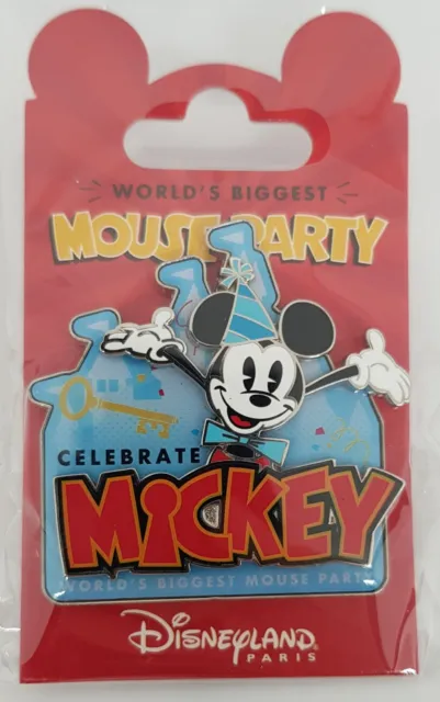 Disneyland Paris Mickey Mouse 90th Pin Worlds Biggest Mouse Party Key Badge 2