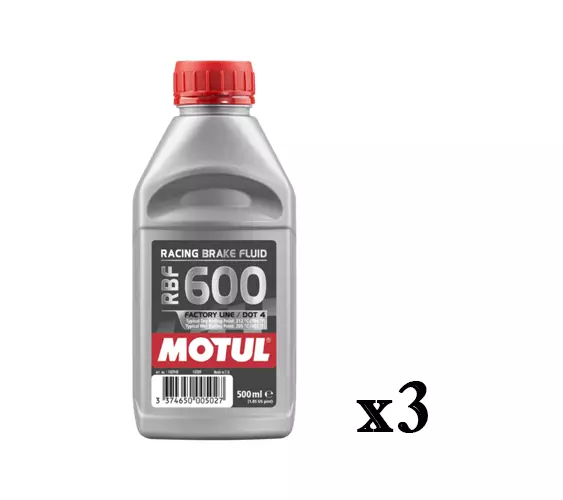 MOTUL RBF 600 FACTORY LINE DOT 4 Olio per Freni e Frizioni Idrauliche 3x 500ml