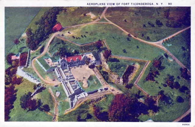 Aeroplane Aerial View of Fort Ticonderoga New York Postcard