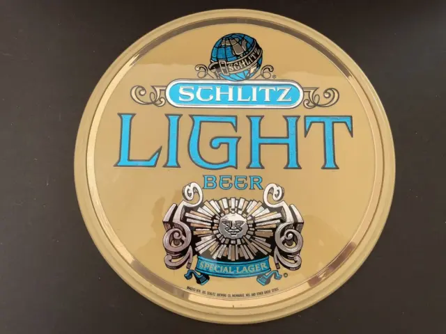 Vintage 1976 Schlitz Light Beer 11" Round Wall Advertising Sign