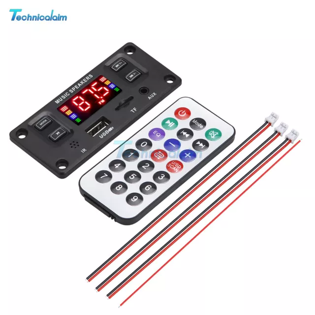 Car FM Radio Module Bluetooth MP3 Decoder Board USB FM Music Player w/ TF slot