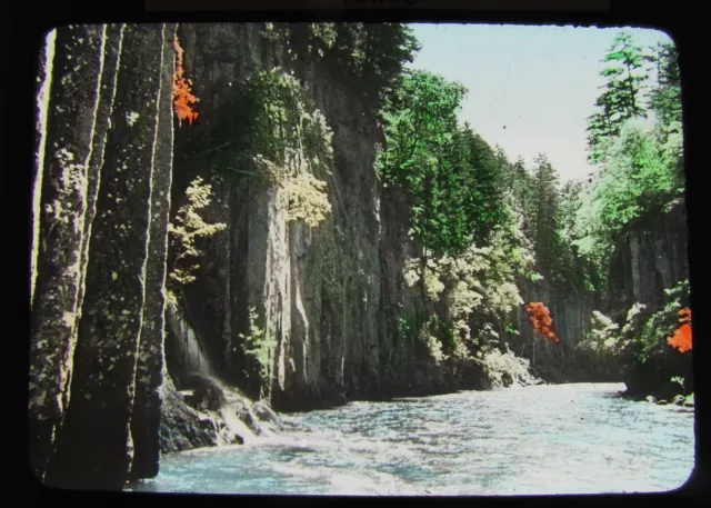 Glass Magic Lantern Slide - Untitled River  C1920 Japan Japanese