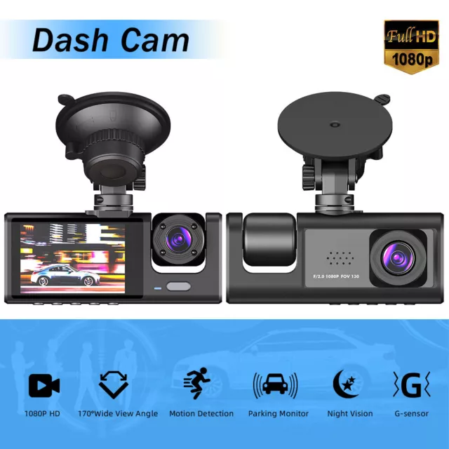 Dual Lens Dashcam Auto KFZ DVR Kamera Video Recorder Dash Cam G-sensor FHD 1080P