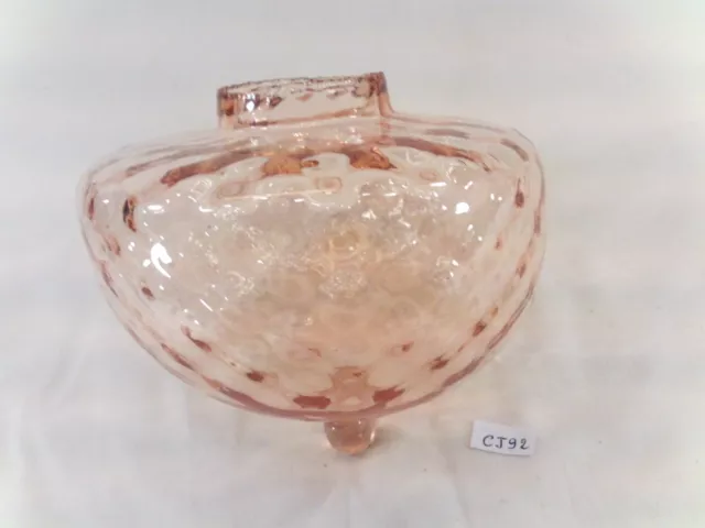 réservoir ou toupie en verre rose clair de lampe à pétrole Ø 14,2 cm (réf CJ92)