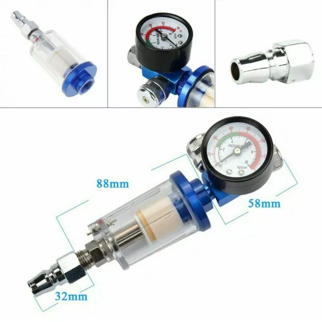 Spray Gun Air Regulator Gauge In-line Water Trap Filter Tool Spray Gun 2