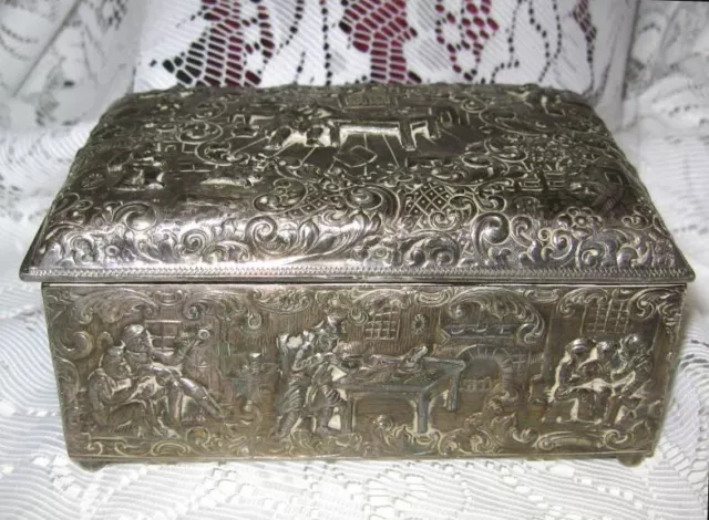 Barbour Silver Co International Antique Jewelry Trinket Box