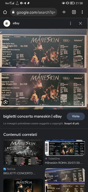 Biglietto Maneskin