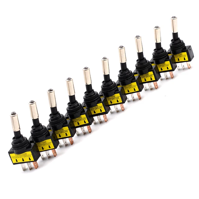 10 pezzi interruttore LED 12V 20A 3 poli on/off per moto autobarca (blu)