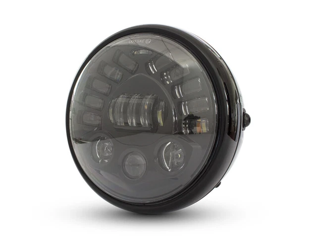 Feu Avant Led Noir 70mm phare vélo cruiser chopper rétro light bicycle bike