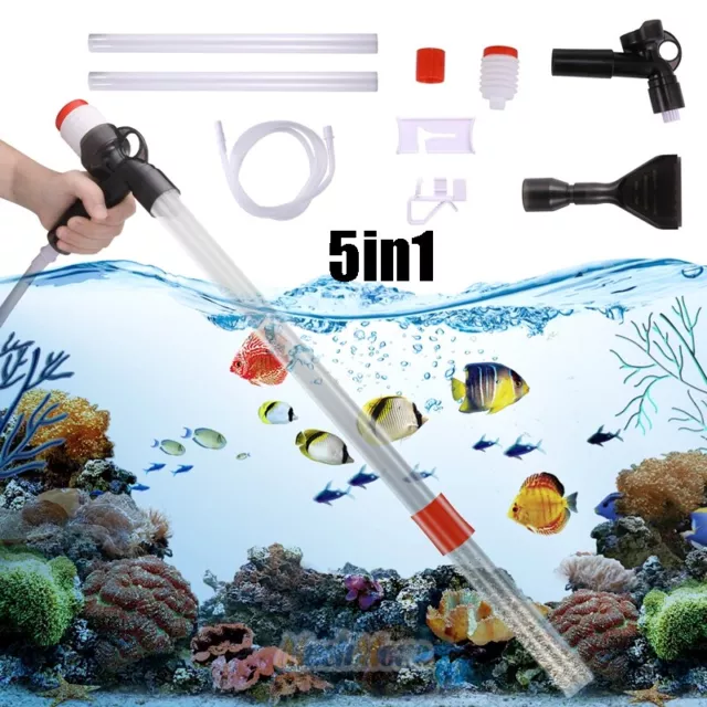 Electric Aquarium Fish Tank Siphon Pump Vacuum Gravel Water Filter Cleaner Pipe
