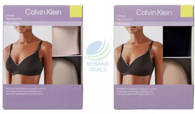 Calvin Klein Ladies' Lightly Lined Wirefree Bra 1 OR 2 PACK