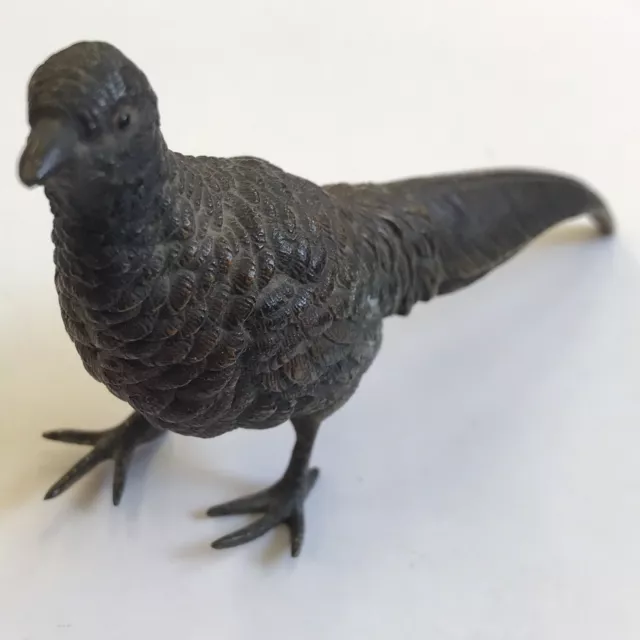 Antique Austrian Cold Painted Bronze Pheasant Manner Of Bergman 13cm