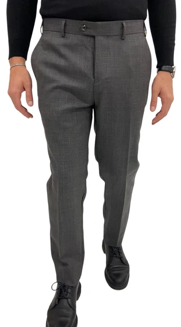 PANTALONE UOMO CUSERI, tg 50 grigio a quadri tono su tono misto - Main Image