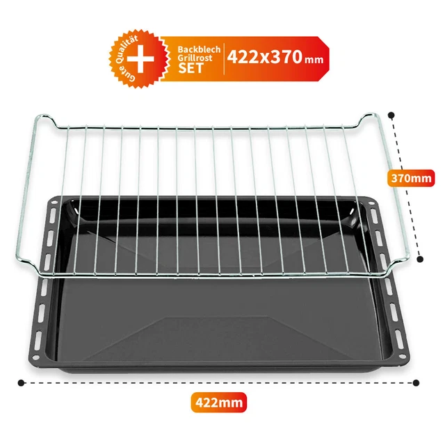 BACKBLECH GITTER SET 422x 370mm Blech Grillrost Kuchen Backofenrost für