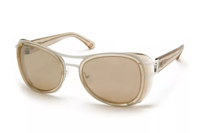 Lunettes de soleil blanc ivoire et transparent Femme MONCLER Ski Montagne neuf