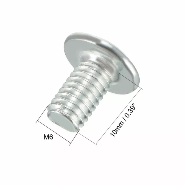 M6x10mm vis tête Hex Vis Zingué Fixation Meuble 40pc 3