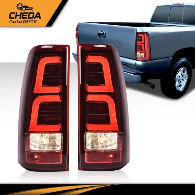 Red LED Tail Lights Fit for 1999-2006 Chevy Silverado 99-02 GMC Sierra 1500 2500