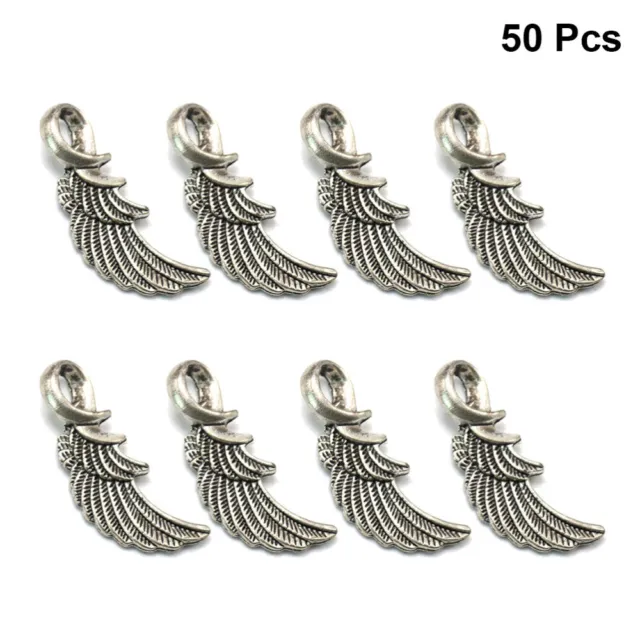 50 Pcs Jewelry Crafting Charms Wing Charm Wing Necklace Charm Bracelet Necklace