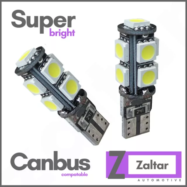 T10 Ampoules LED 501 Super Brillant Blanc 9 SMD Côté Feu Canbus sans Erreur W5W