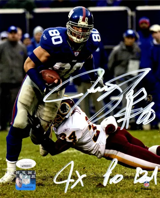 Jeremy Shockey autographed signed inscribed 8x10 photo New York Giants JSA COA