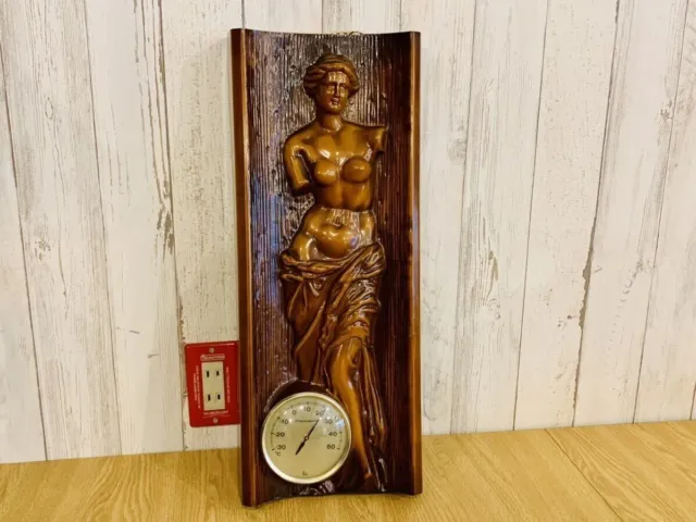 Venus de Milo Thermometer Wooden Goddess Antique Interior
