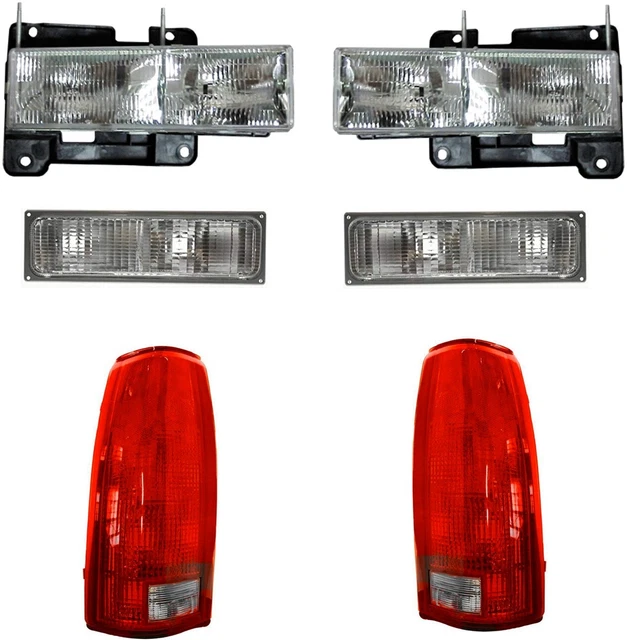 HEADLIGHTS FOR CHEVY GMC Truck Pickup 19901993 With Tail Lights Turn