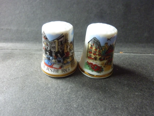 Dé à Coudre En Porcelaine Fine Birchcroft - Collection Voyage Tanzanie Avec Boîte Cadeau En Dôme - 6