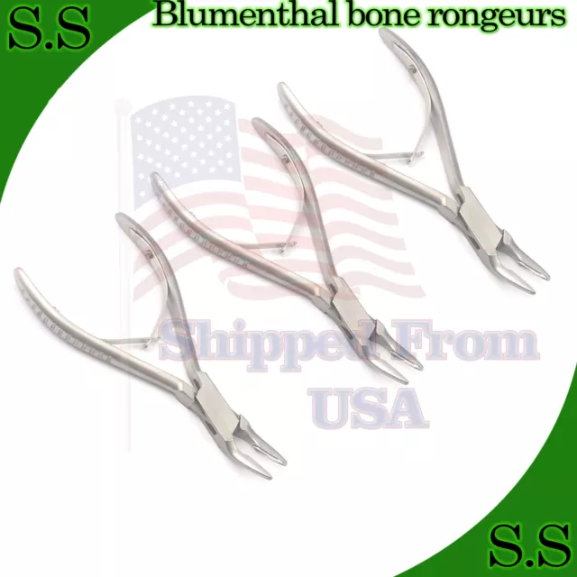 3 Pieces Of Blumenthal Bone Rongeur 30 Degree 5.5" Surgical Dental Instruments