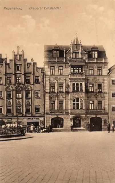 Foto-Ak Brauerei Emslander Regensburg, 1915